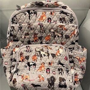 Vera Bradley Multicolor Dog Print Quilted Backpack